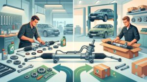 Иллюстрация рулевой рейки Skoda для статьи о выборе между восстановлением и заменой детали